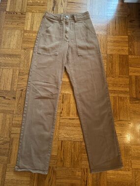 Aritzia Wilfred Free tan utility pants, size 6